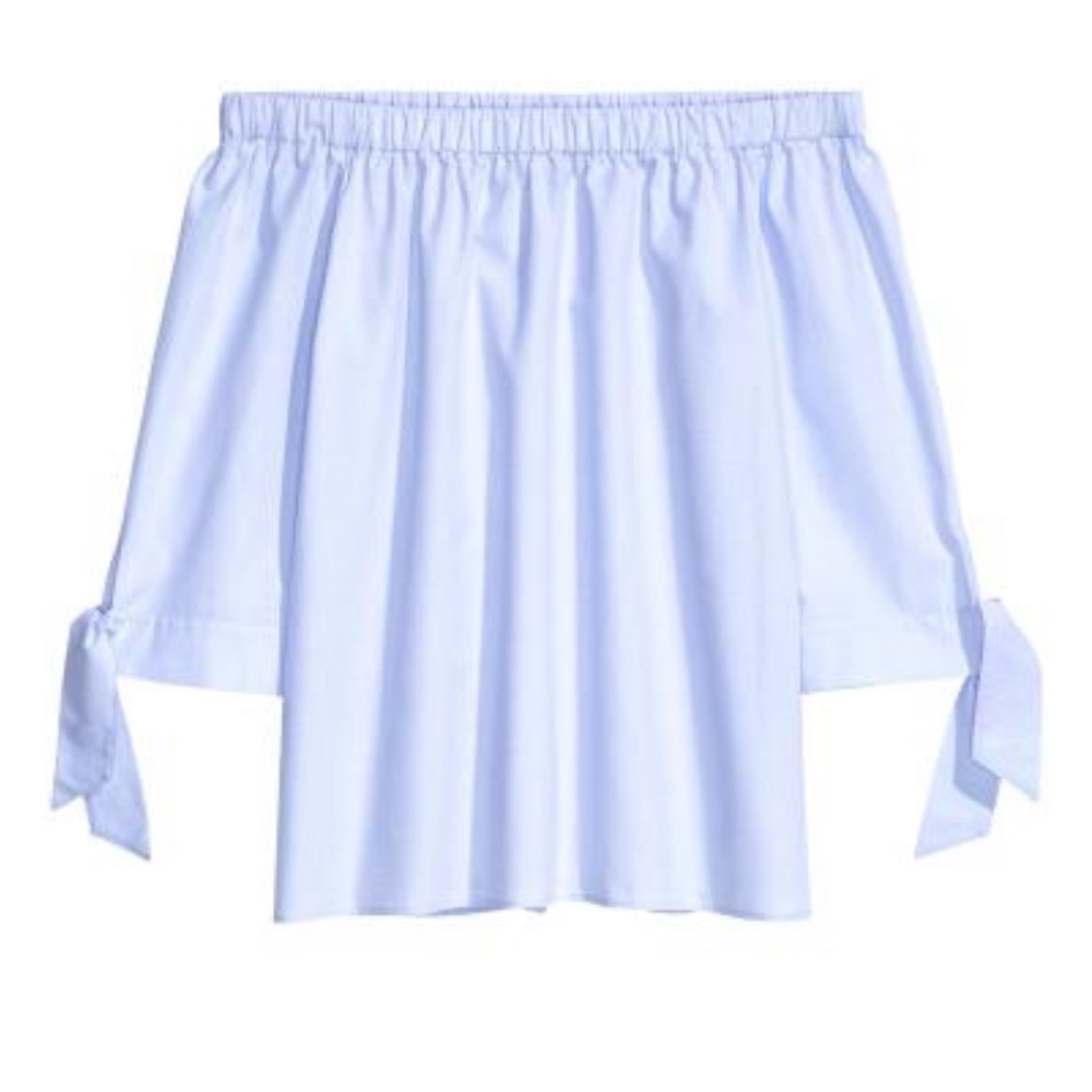 H&M off the shoulder top light blue